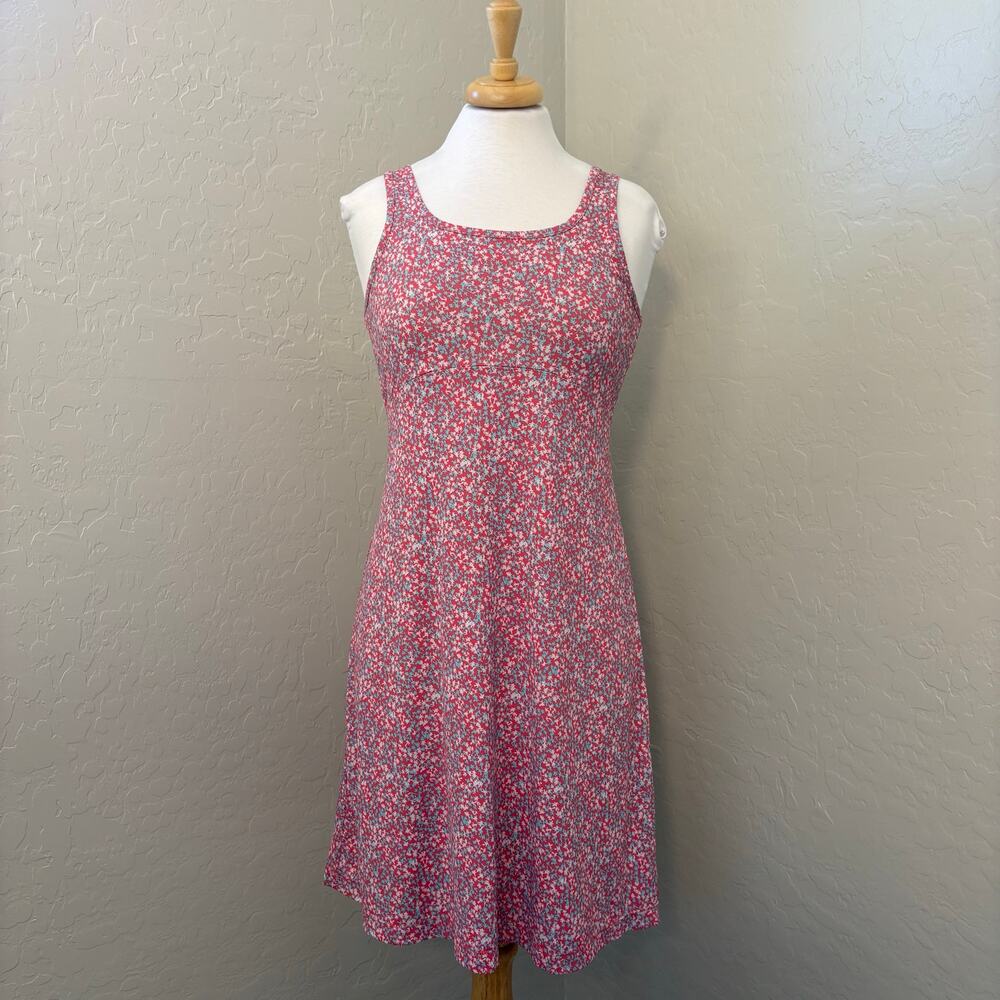 Columbia PFG Pink Teal Floral Tank Fishing Dress Small Outdoors Beachy Vacation - Picture 2 of 11